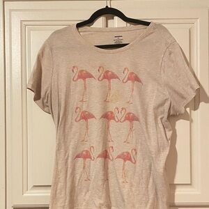 H&M Beige Flamingo Graphic Tee
